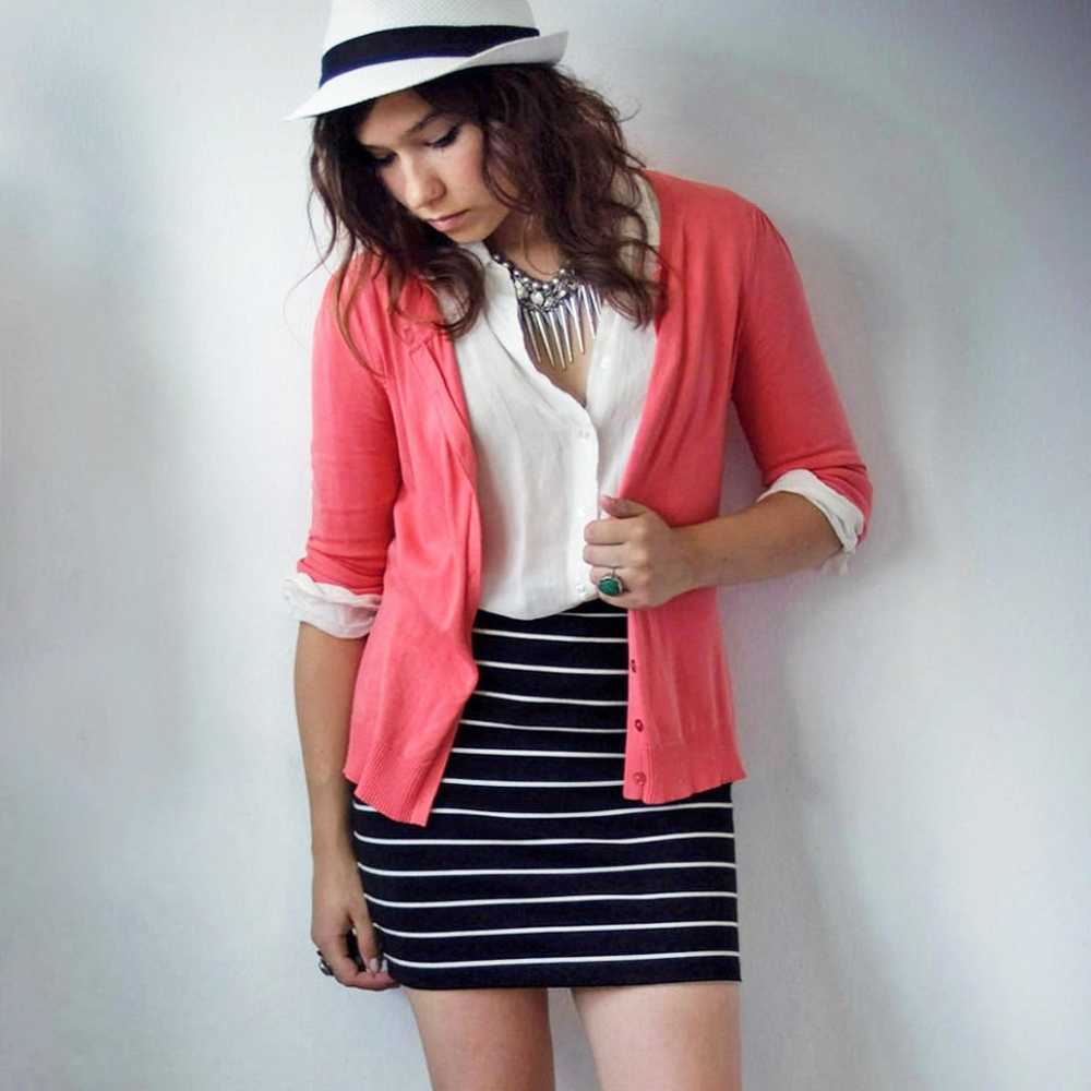 Striped Bodycon Mini Skirt